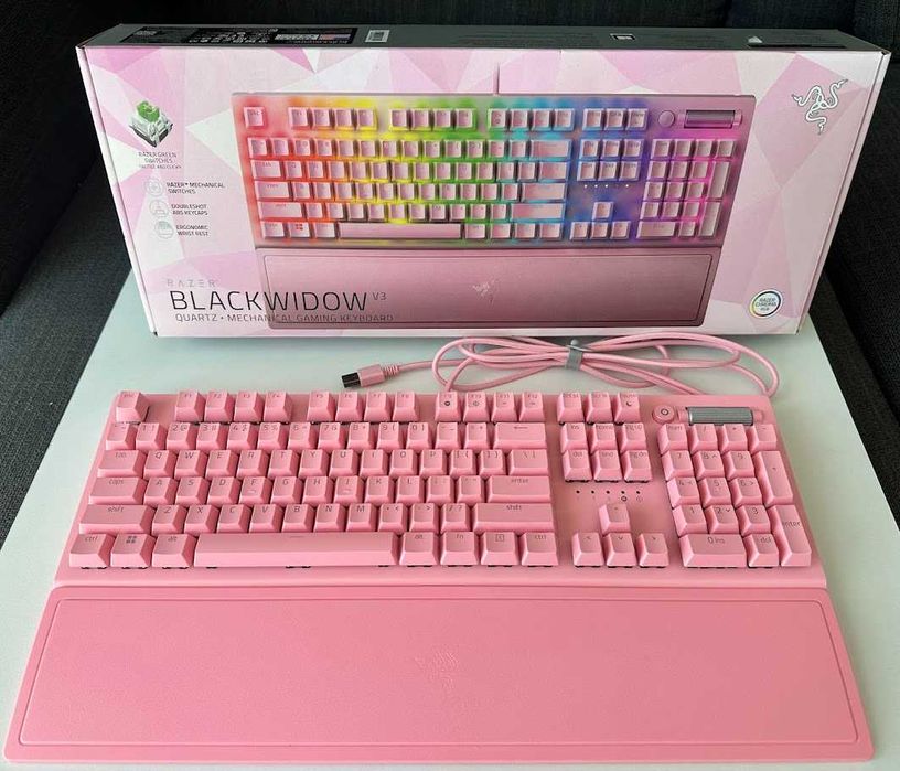 Razer Blackwidow V3 Quartz Edition - Como Novo (C/ Caixa e Extras)