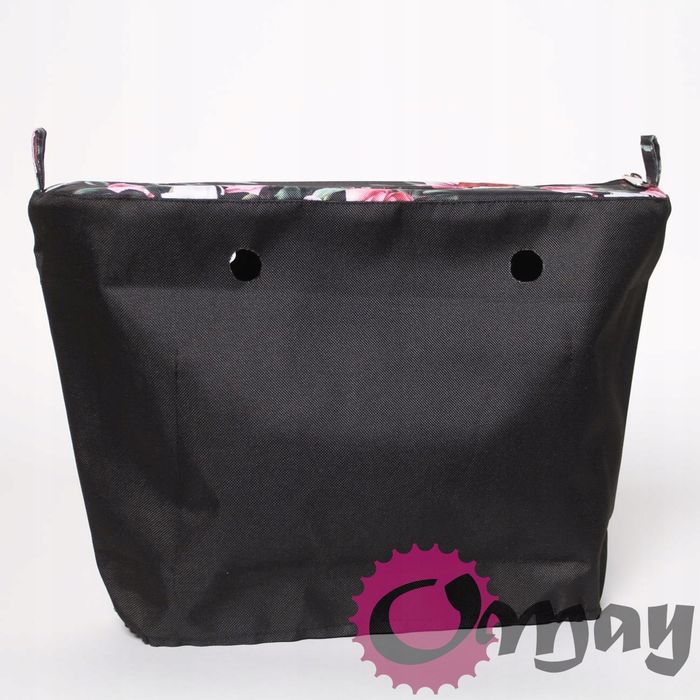 Czarny organizer do OBAG STANDARD +OPASKA dzikie kwiaty OMAY