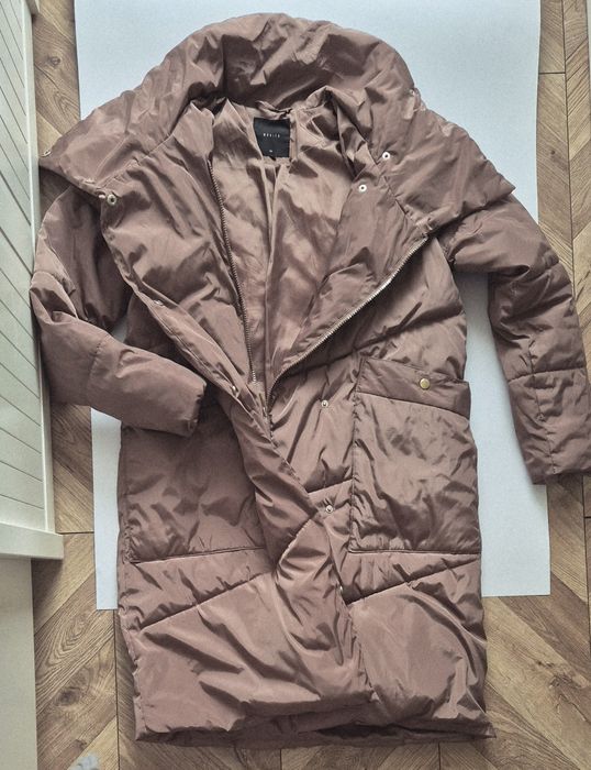 Kurtka zimowa damska długa Mohito 34 XS brązowa