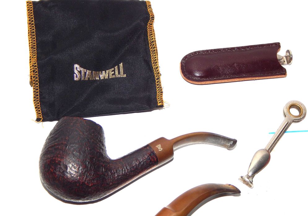 3 fajki tradycyjne STANWELL,  BLOCK Merschaumlined, MAXIM pianka