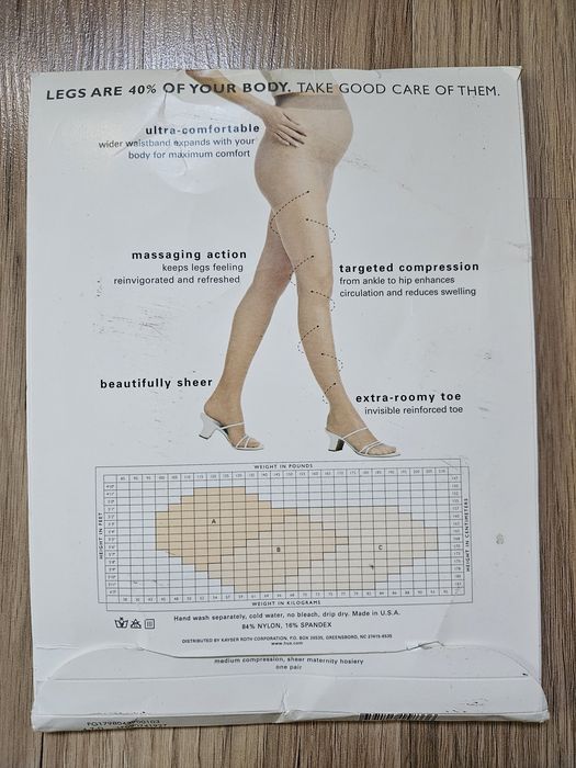 Rajstopy ciążowe - L, czarne 84% Nylon
