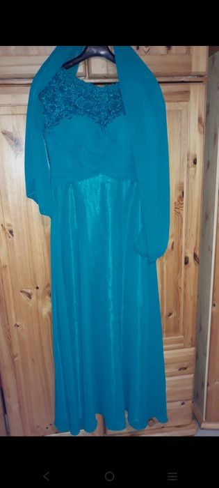 Piękna turkusowa sukienka rozmiar L