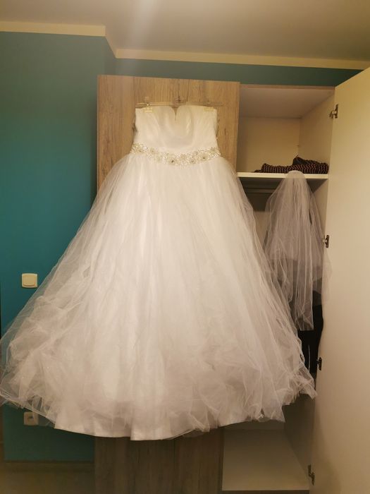 Suknia ślubna róż. 38 na 172 cm wzrosty + 5 cm obcas