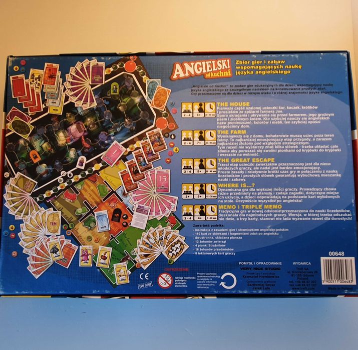 Angielski od Kuchni, planszowa gra edukacyjna, stan idealny