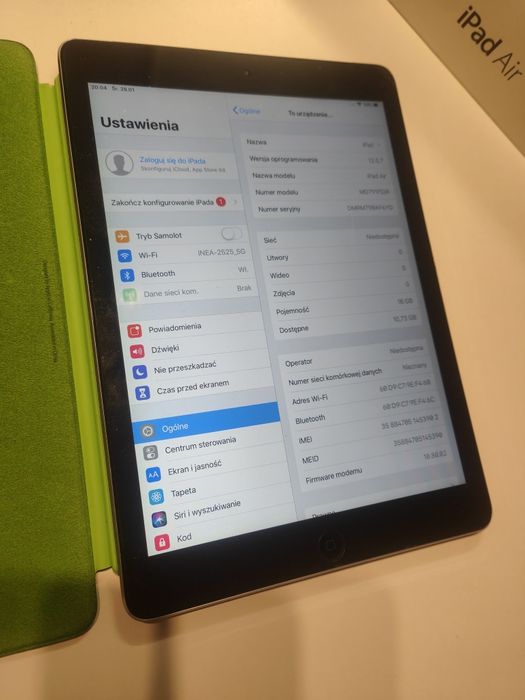 Ipad Air 16 gb karta sim