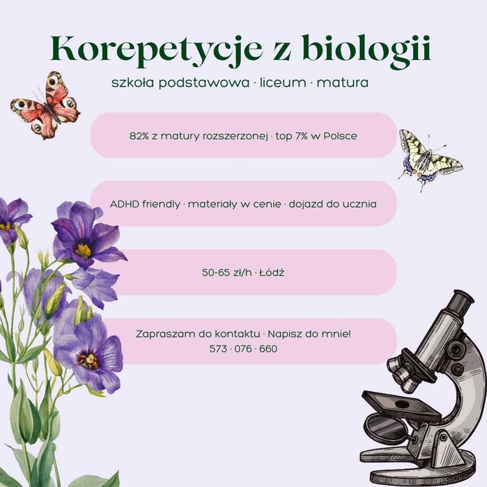 Korepetycje z biologii Łódź