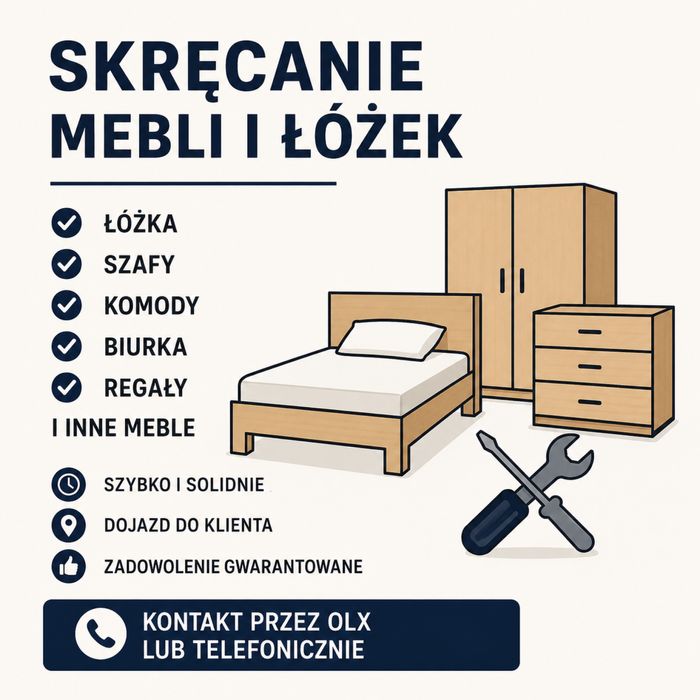 montaż mebli, łóżek itp
