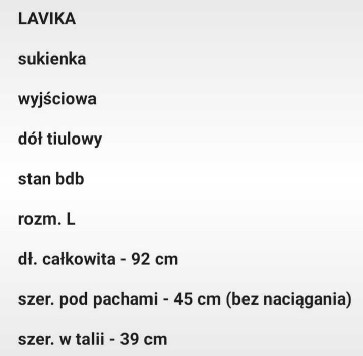 Lavika, sukienka, rozm. L