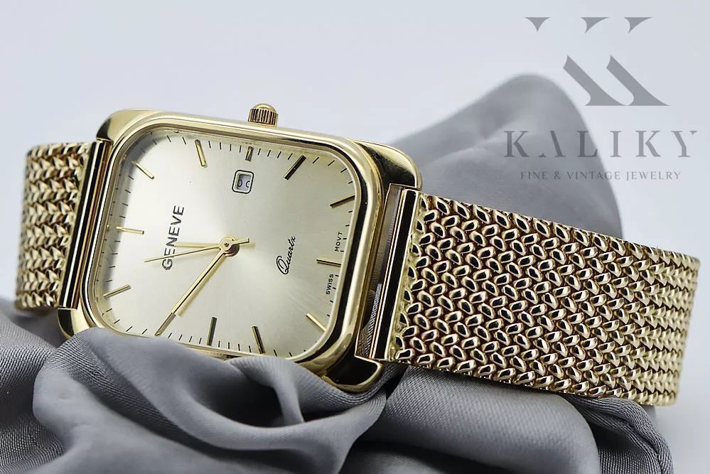 Złoty zegarek męski damski 14k 585 Geneve mw001ydy&mbw021y Poznań