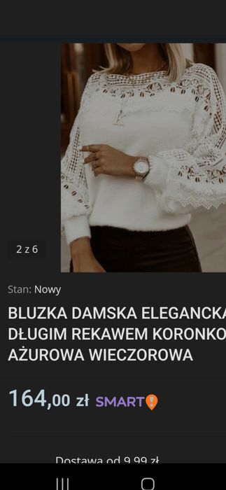 Ażurowy biały sweterek