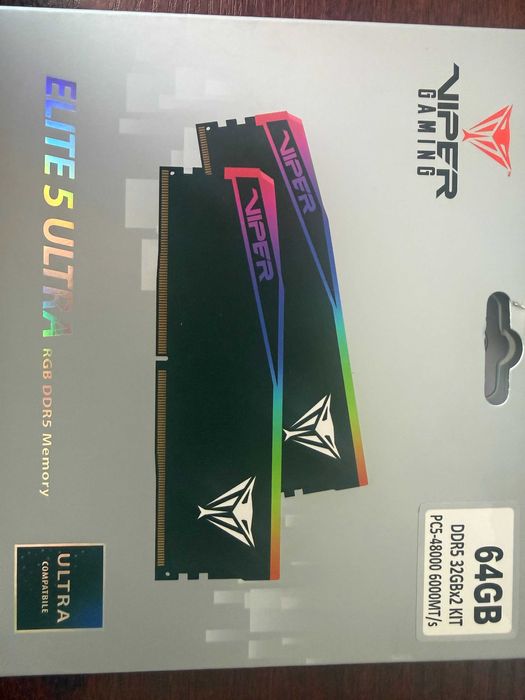 ОЗУ память Patriot 64GB (2x32GB) 6000 CL28 VIPER RGB Elite 5 Ultra