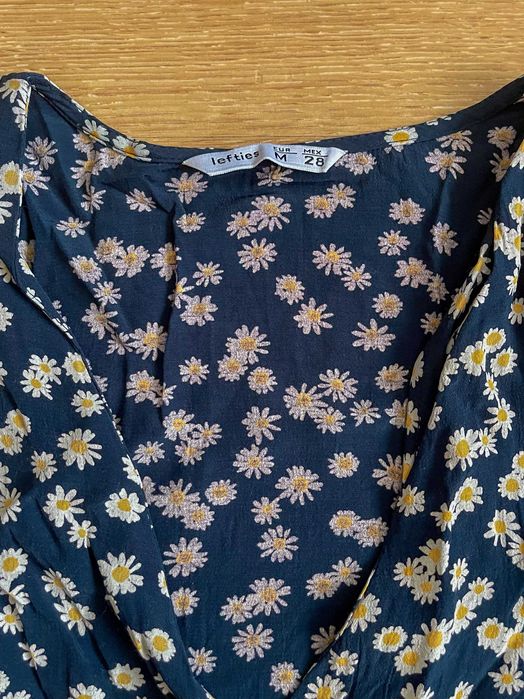 Blusa Crop Top Azul Flores Lefties, M