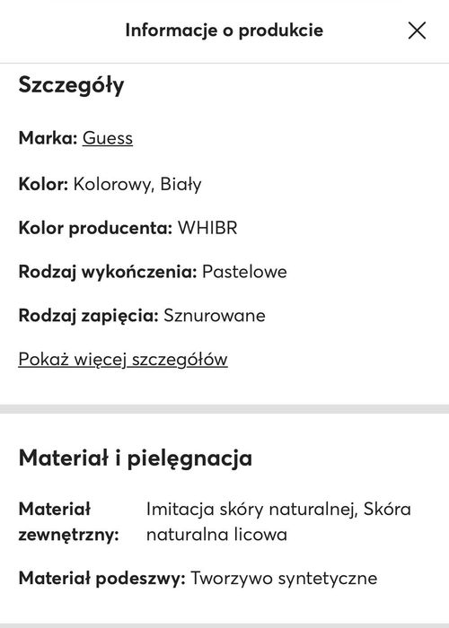 Guess Sneakersy Biały 41 rozmiar