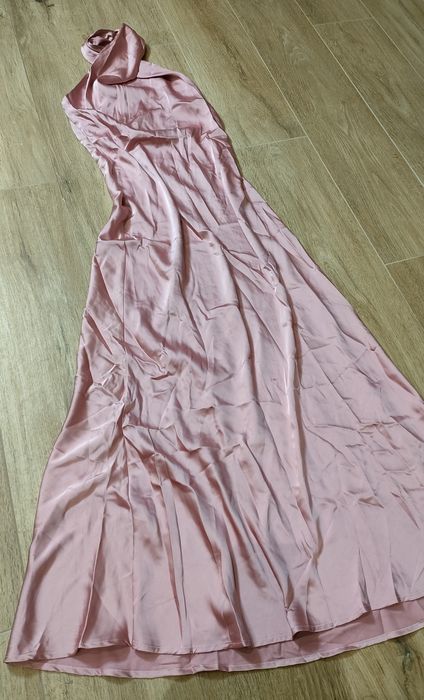 Maxi pink cocktail wedding dress S 36
