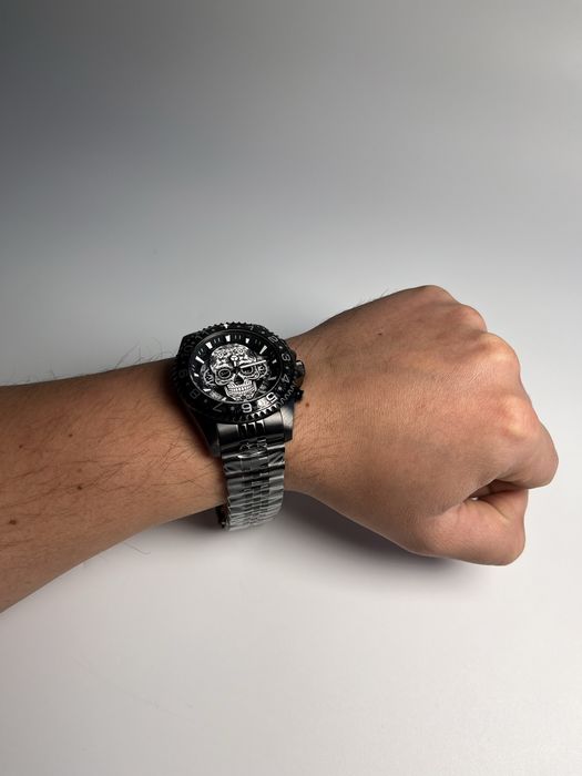 Invicta 43753, годинник інвікта скелетон, часы с черепом
