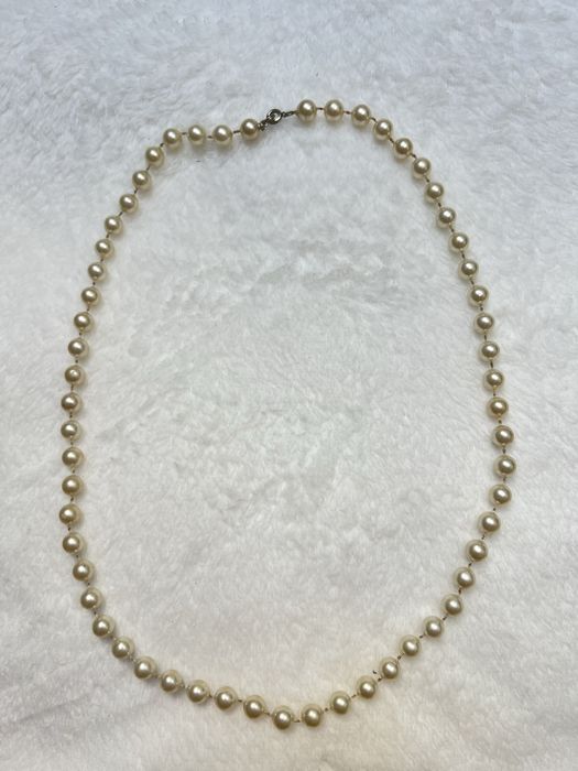 Naszyjnik perły perełki PRL korale koraliki paryski szyk szykowne 19