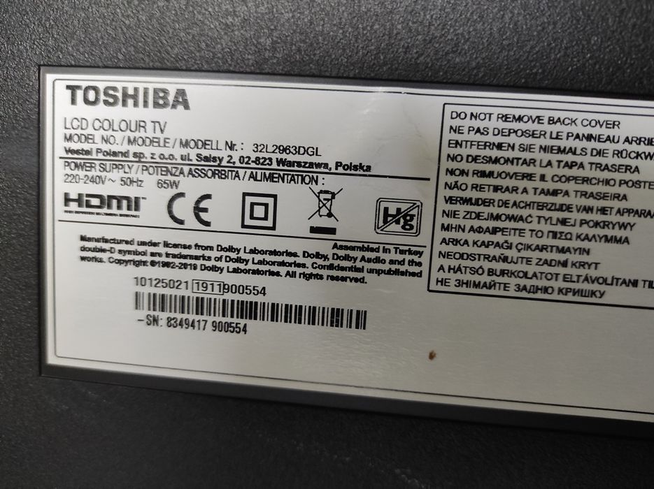 Tv Toshiba 32L2963DHL