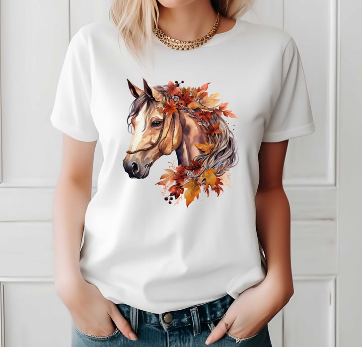 Koszulka z koniem, Koszulka Koń, Moda BOHO, T-Shirt Boho, XS-3XL