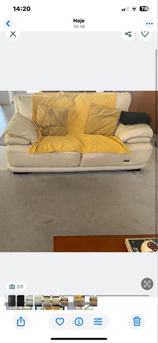 Sofa em pele 2 lugares