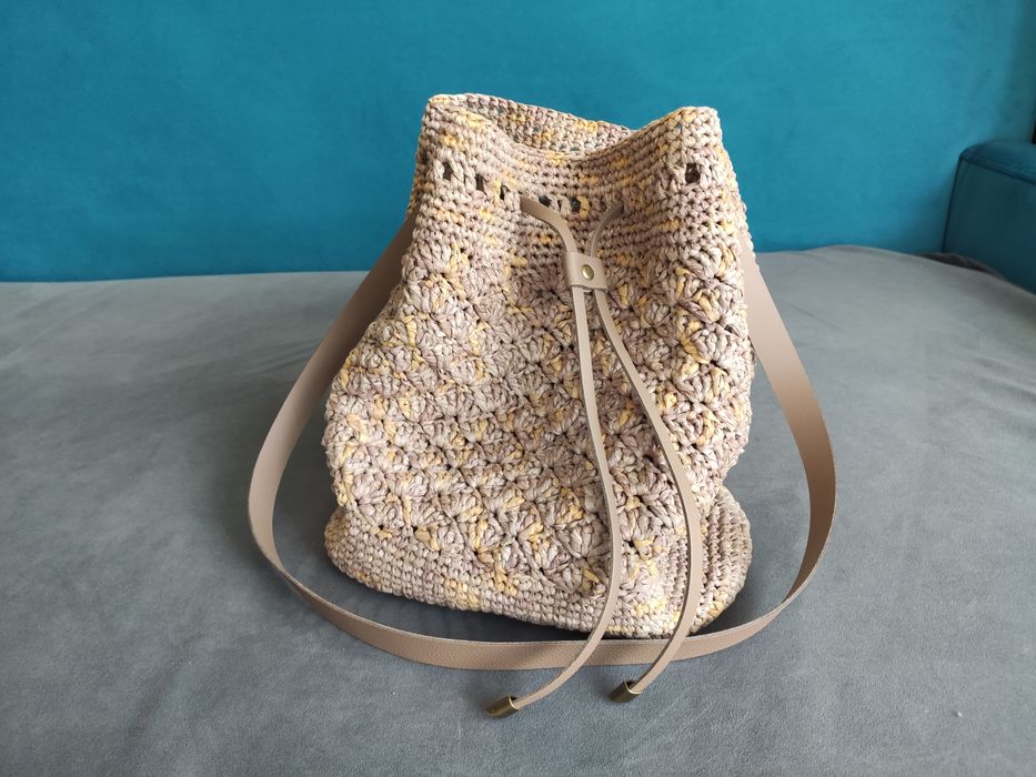 Torba worek z rafii handmade