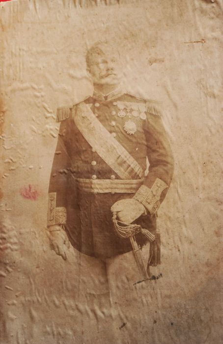 Rei D. Carlos retrato grande formato sobre tecido muito raro