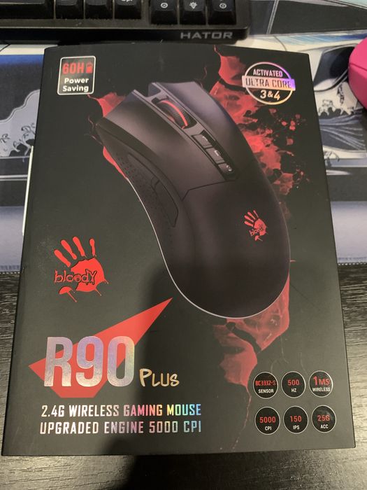Миша ігрова A4Tech Bloody R90 Plus, чорна, безпровідна, нова