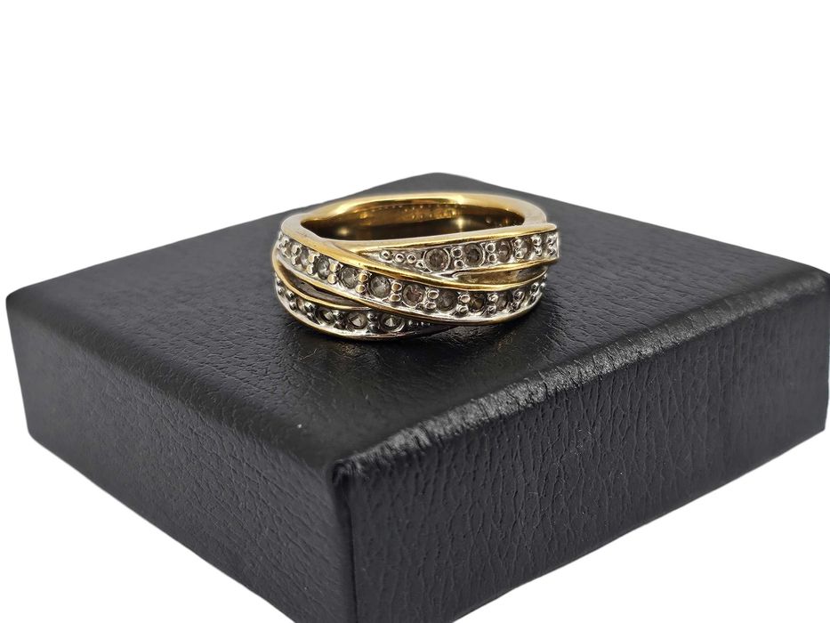 ZŁOTY PIERŚCIONEK bogato wysadzany cyrkoniami  6,72G 585