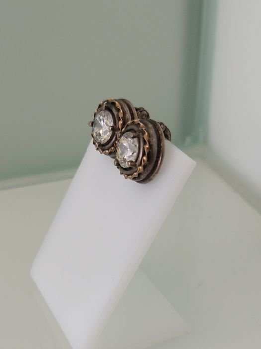 Brincos de prata 925 e ouro de 375