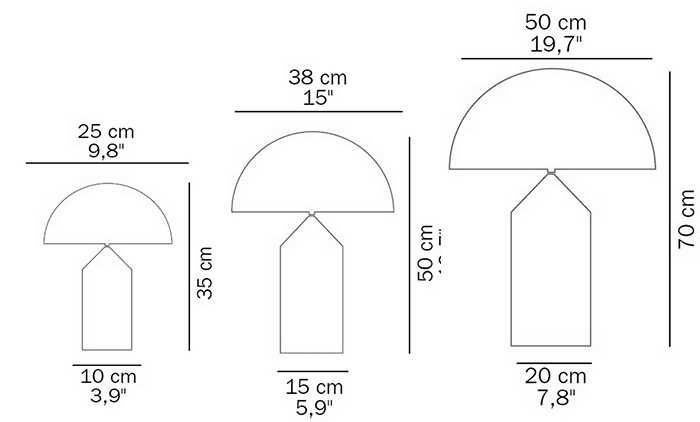 Candeeiro de mesa ATOLLO D.50CM Dourado da Oluce (Original e Novo)
