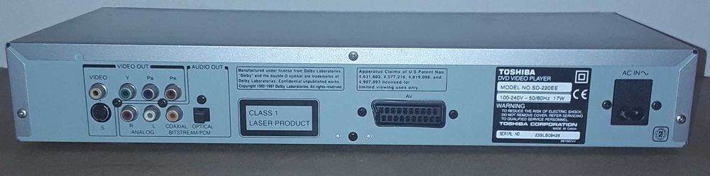 Toshiba SD-220E DVD Player with Remote Control64752416617857121