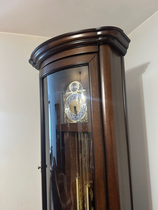 Zegar stojący podłogowy, drewniany, mechaniczny. Franz Hermle-Niemcy