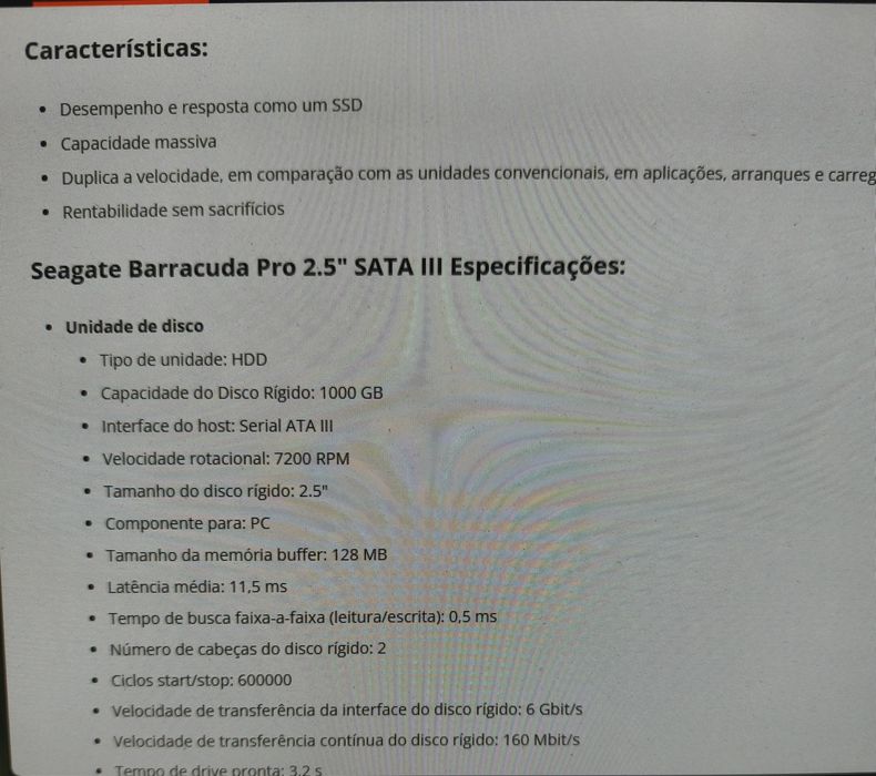 Disco rígido 2.5 de 1TB / 7200rpm