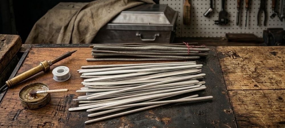 Lote de 41 Barras de Solda de Estanho (8 kg Total) – Ideal para Latoaria, Funerárias e Fundição