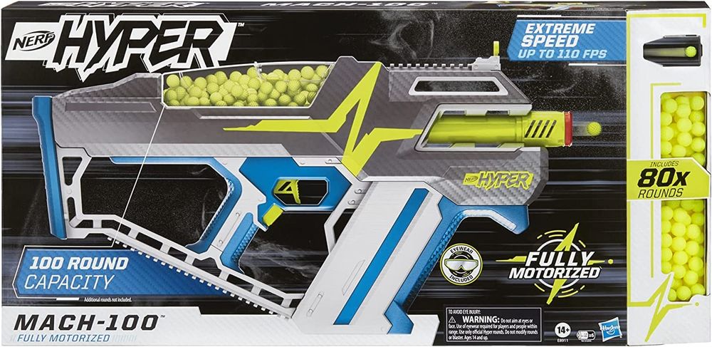 Акція! Бластер NERF Hyper Mach-100 Fully Motorized Blaster Нерф
