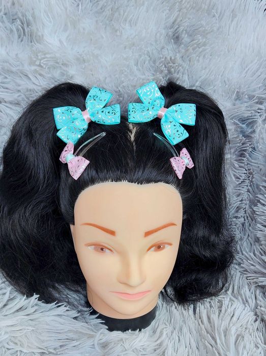 Kokardki do włosów spinki frotki gumki zestaw ozdób