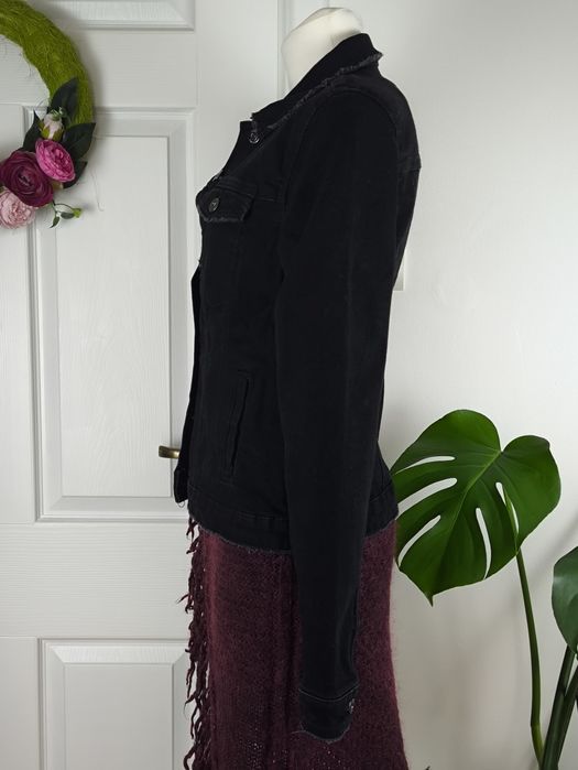 Bershka kurtka jeansowa katana styl vintage czarna bawełna cotton L