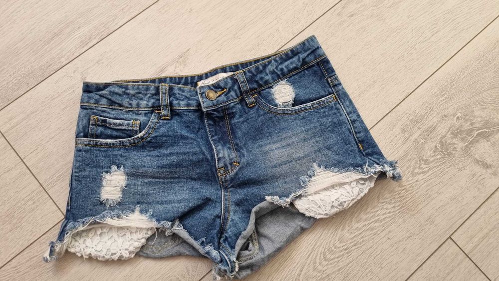 Spodenki Szorty Jeansowe M Koronka Na Lato House