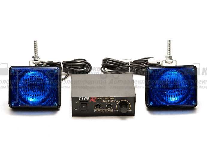 Стробоскоп для автомобиля красно-синий, Синий, белый на 2 (2-17) к-т