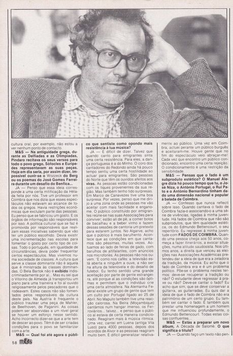 José Afonso	- - -		Música & Som	- - - - -	Revista