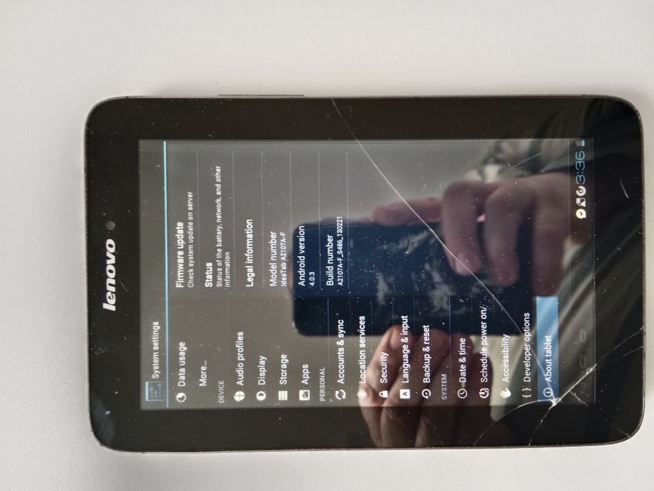 планшет Lenovo IdeaTab A2107A-F. 
Модель: IdeaTab A2107A-F
Версія Andr