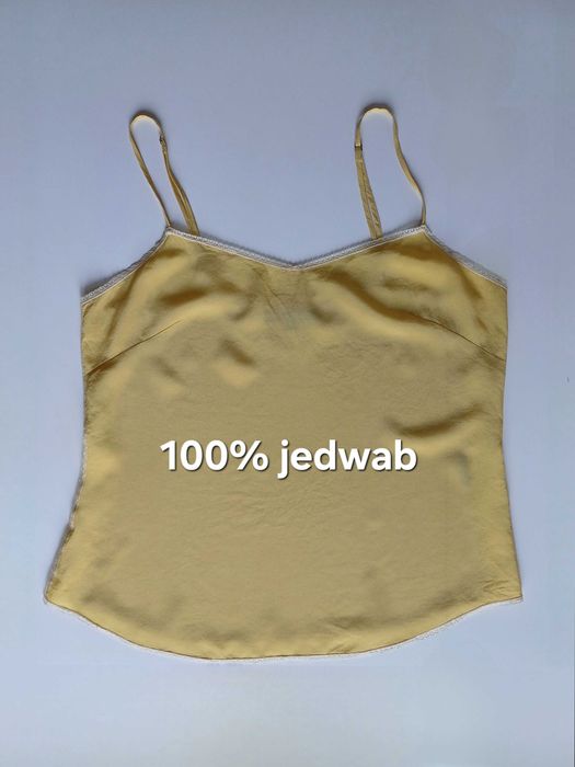 Jedwabna kremowa koszulka nocna / top rozm. M Animale