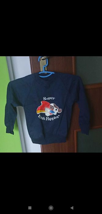 Granatowa bluza dresowa z psem ala superman