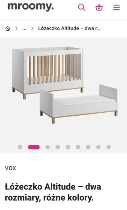 Łóżeczko 140x70  VOX + nowy materac RUCKEN