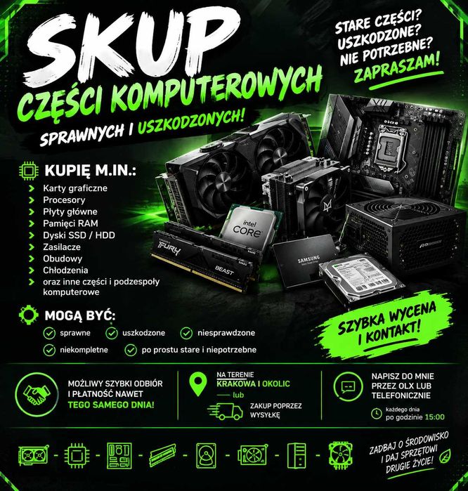 skup części komputerowych  - uszkodzone/stare/sprawne
