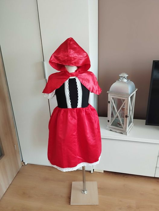 Strój karnawałowy CZERWONY KAPTUREK kostium przebranie 110/116 (6)