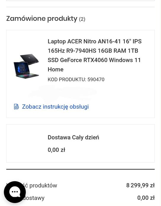 Laptop Acer nitro 16 AN16-41