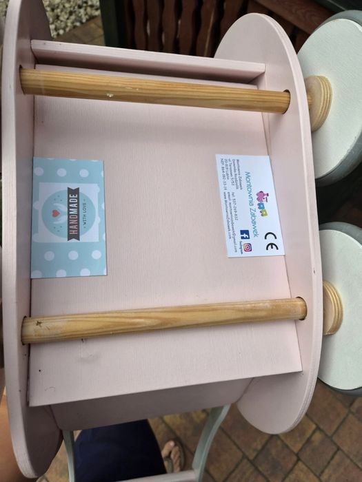 Wózek drewniany dla lalek pchacz handmade