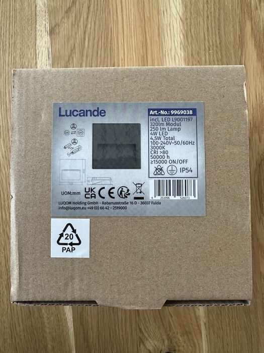 Lampa wpuszczana ścienna LED Lucande Loya