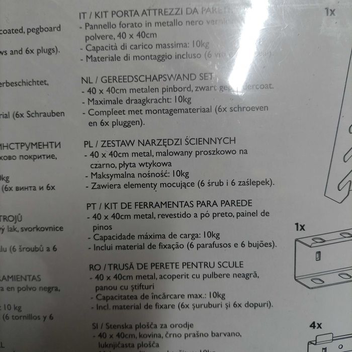 Ścianka na narzędzia Tablica PRAKTYCZNA TRWAŁA 40 x 40 cm