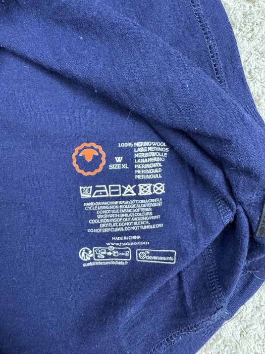 Жіноча шерстяна кофта isbaa 100% merino wool синя повсякденна хл